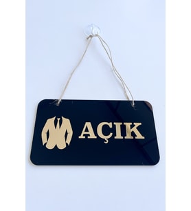 Açık/Kapalı Yazılı Kapı Tabelası Erkek Giyim Mağazaları İçin