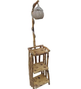 Lambader 18564 ST ATMACA 3 kitaplık Raflı Model Doğal Malzem Kuru Zeytin Çam Dalı