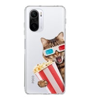 PrintiFy Xiaomi Poco F3 ile Uyumlu 1mm Slim Fit Kedi 1 050b Baskılı Şeffaf  Kılıf