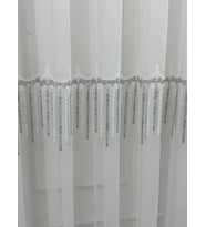 NİVEMESHOME 2571 V -105 REİNA GÜMÜŞ 1/3 PİLELİ BAMBU TÜL PERDE