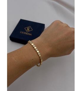 VIP Petek Form 17+2 CM Ayarlanabilir Gold Bileklik