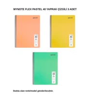 FLEX PASTEL DEFTER A4 40 YAPRAK ÇİZGİLİ 3 ADET