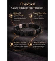 Doğal Taş Obsidyen Çakra Bilekliği Negatif Enerji Koruyucu El Yapımı Erkek Bileklik