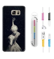 Samsung S7 Edge S20 Fe Plus Ultra S21 S22 Kılıf Kablo Koruma Spiral Silikon Star Woman 1332