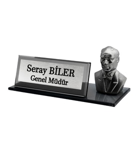 Kişiye Özel Tasarım Kristal İsimlik Ofis İsimlik Yönetici Cam İsimlik Atatürk Kristal Masa İsimliği