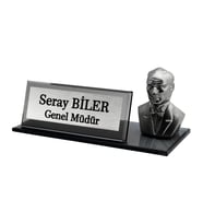 Kişiye Özel Tasarım Kristal İsimlik Ofis İsimlik Yönetici Cam İsimlik Atatürk Kristal Masa İsimliği