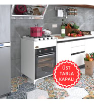 Kenzlife ankastre modülü kabini lantanyum byz fırın ocak dolabı sabit tabla ayaklı (Karışık)