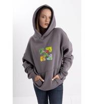 Unisex Oversize Four Kapüşonlu Sweatshirt