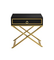 Jasmin Gold Metal Siyah Komodin
