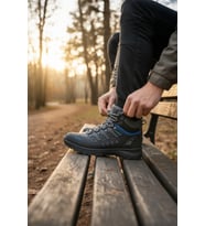 Enoch Erkek Antrasit Mavi Su Geçirmez Outdoor Trekking ve Doğa Yürüyüş Botu