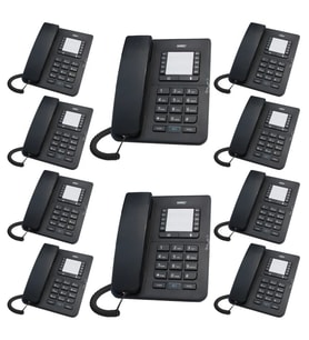 Karel TM142 Analog Masaüstü Kablolu Telefon 10'lu Set Siyah  Santral Uyumlu Ofis Telefonu, Handsfree, Toplu Telefon Paketi, Kurumsal İşletme Çözümü