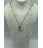Çelik Silver Taşlı Kalp Kolye - 25-ctr86