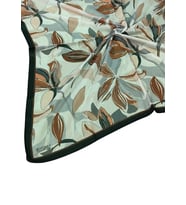 Ebruli Soft Pamuklu Çiçek Desenli Eşarp - 95x95 cm (Siyah-Yeşil)
