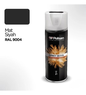 Polisan Akrilik Mat Siyah Sprey Boya 400 ml - RAL 9004