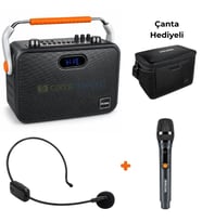 Rose Acoustic HP-501-EK 150 Watt Kablosuz El ve Kafa Mikrofonlu USB-SD-Bluetooth Taşınabilir Ses Sistemi