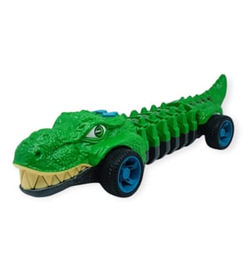 Timsah Araba - Otomatik Hareketli Sesli Işıklı 32 cm - Yeşil Gerçekçi Timsah