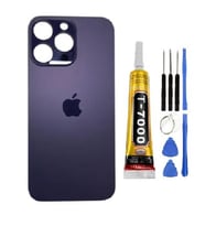 iPhone 14 Pro  Arka Cam Kapak Pil Kapağı Yüksek Kalite + B700 + Tamir Kiti (Koyu Mor)