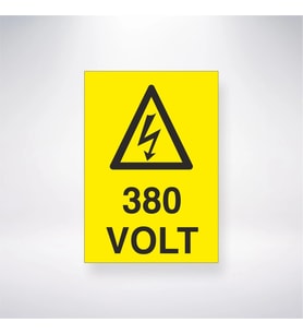 380 Volt 21x28 Arkası Yapışkanlı Levha