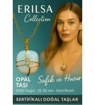 Sertifikalı Tel Sargılı Doğal Opal Taşı Kolye – Altın Kaplama Pozitif Enerji ve Sezgi Taşı (Çok Renkli)