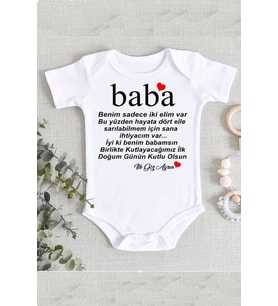 Baba Doğum Günü Yazılı Zıbın Body