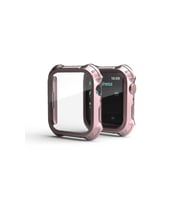 Apple Watch 7 45mm Uyumlu Tank Zırh Kasa ve Ekran Koruyucu Zore Watch Gard 10 (Rose Gold Altın)