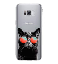 PrintiFy Samsung Galaxy S8 Plus ile Uyumlu Kedi 3 Kamera Korumalı Şeffaf Kılıf