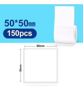 Zuidid 50 x 50 mm Lamine Termal Etiket 150 Adet – Phomemo M110 - M220 - M221 Modellere Uyumludur