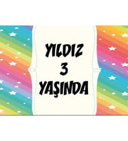 Gökkuşağı Temalı Doğum Günü Afişi 35X50 cm