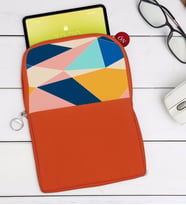 BK Gift Modern Art Tasarımlı Taşınabilir Koruyucu Tablet Kılıfı & Organizer Çanta - Turuncu-2