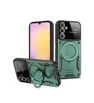 Durukar® Samsung Galaxy A16 5G Kılıf Joy Lens Standlı Kapak - Koyu Yeşil