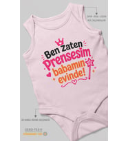 Ben zaten prensesim babamın evinde! Sıfır Kollu Bebek Zıbını %100 Pamuk