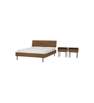 Yatak Odası Seti, Kahverengi Ceviz Görünüm, 140x200 cm, 3'lü Set