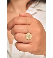 Kişiye Özel 925 Ayar Gümüş Viking Pusulası Kolye (Gold)