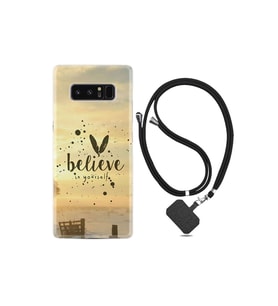 Samsung Galaxy Note 8 Kılıf Desenli Silikon Boyun Askılı Belive In Yourself 1316