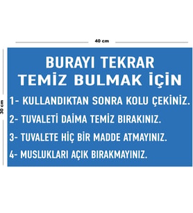 Metal Burayı Tekrar Temiz Bulmak İçin 30 cm x 40 cm A3 Büyüklüğünde Uyarı Levhası Yönlendirme Tabela