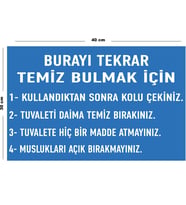 Metal Burayı Tekrar Temiz Bulmak İçin 30 cm x 40 cm A3 Büyüklüğünde Uyarı Levhası Yönlendirme Tabela