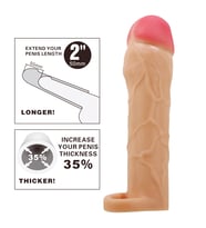 MorGece 5 cm Uzatmalı Halkalı Gerçekçi Penis Kılıfı
