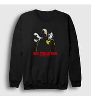 Presmono Unisex Siyah Saitama Anime One Punch Man Sweatshirt 240757tt