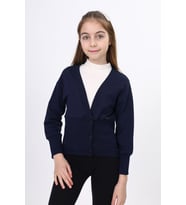 Toontoy Kız Çocuk Yarım Kaşkorse Detaylı Düğmeli  Okul Hırka (Lacivert)
