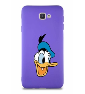 Samsung Galaxy J7 Prime 2 Soft Premier Kapak Donald Duck-A Tasarımlı Silikon Kılıf - Mor (Şeffaf)