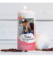 Aşk Ateşimiz Fotoğraflı Sevgili Mumu