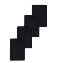 4 Adet Düz Pamuklu Tek Kişilik 80 x 200 x 30 cm Lastikli Penye Çarşaf (Siyah)