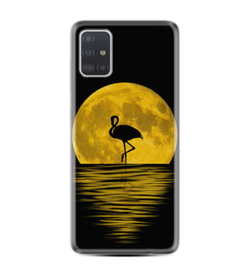 Samsung a71 A72 A73 A7 A9 2018 C7 C9 Kılıf Desenli Silikon Ay ve Flamingo 1775