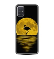 Samsung a71 A72 A73 A7 A9 2018 C7 C9 Kılıf Desenli Silikon Ay ve Flamingo 1775