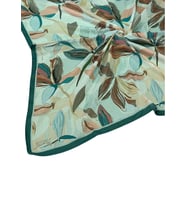 Ebruli Soft Pamuklu Çiçek Desenli Eşarp - 95x95 cm (Zümrüt Yeşili)