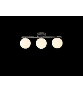 Rsylight Metal Modern Siyah Opal Camlı Tavan Plofyoner 3 LüTavan Avize