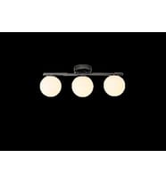 Rsylight Metal Modern Siyah Opal Camlı Tavan Plofyoner 3 LüTavan Avize