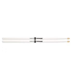 Promark TX5AW-WHITE 5A American Hickory Baget - Beyaz (Profesyonel)  Kar Beyazı Kaplama, Dengeli Ağırlık Dağılımı, Hickory Malzeme ve Tüm Müzik Türlerine Uygun 5A Yapısı