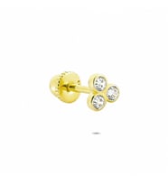 Glorria Altın Üç Taş Helix Piercing