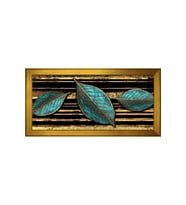 Renkli Yapraklar Soyut Motifli Kanvas Tablo 50 x 70 cm Gold Çerçeve